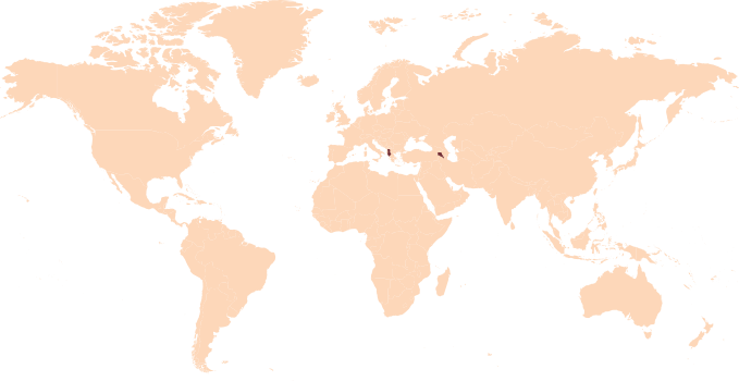 Mapa del mundo con la región de Europa resaltada