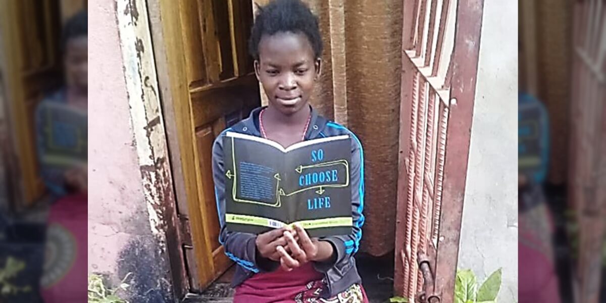 Girl holding a book