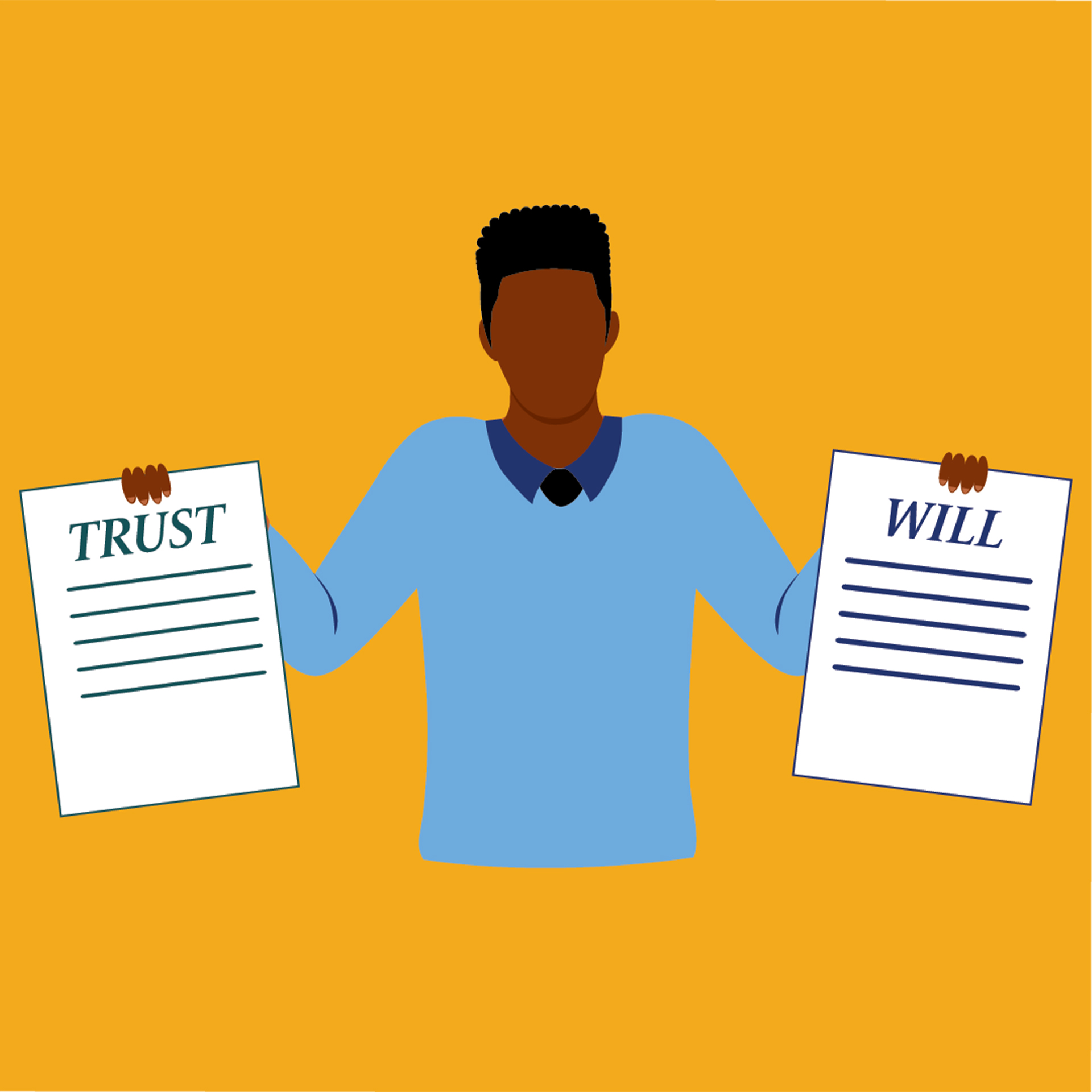 Will vs. trust graphic